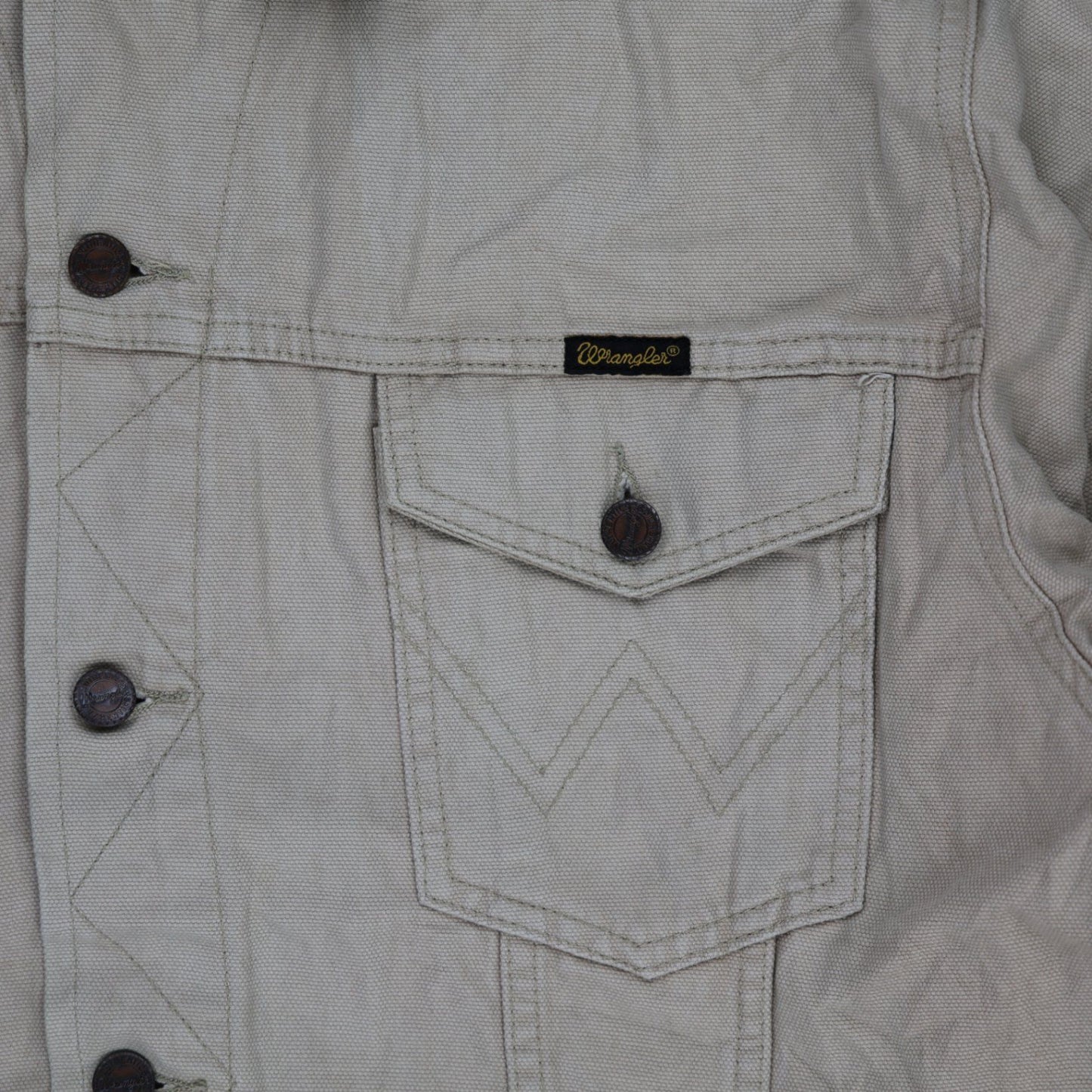 Wrangler Authentic Western Beige Denim Jacket XL 100% Cotton Collared Vintage