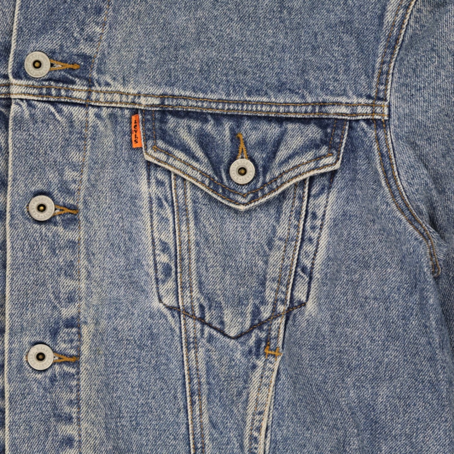 Levi's Vintage Blue Denim Trucker Jacket Large Cotton Collared