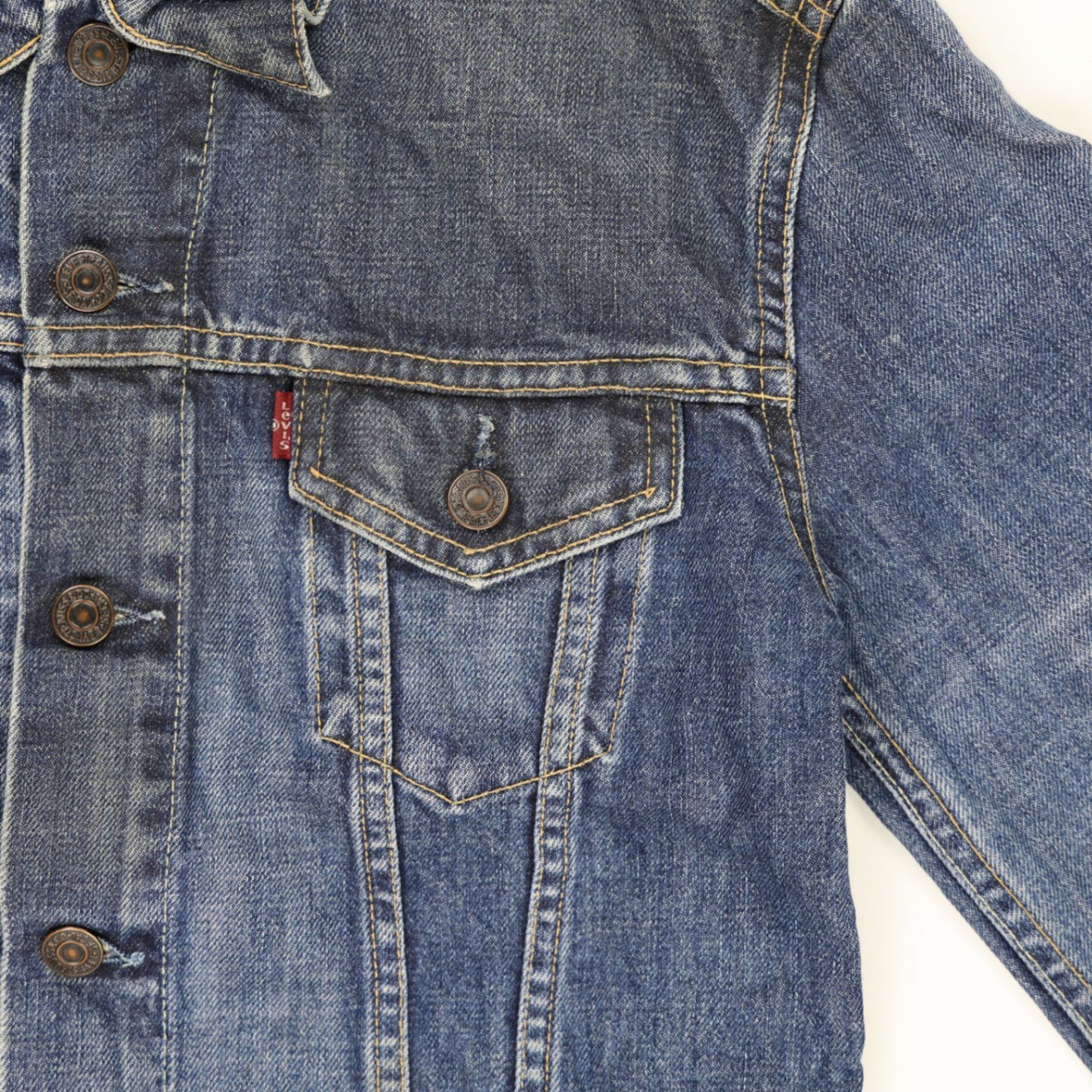 Levi's Vintage Medium Blue Denim Trucker Jacket Women Size M Cotton