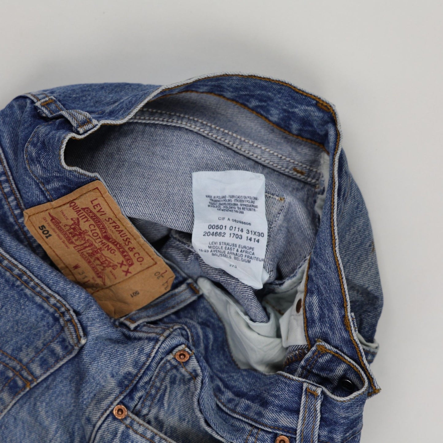 Levi's 501 Vintage Distressed Blue Denim Shorts W31 Cotton