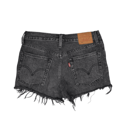 Levi's Vintage Black Cotton Denim Cut Off Distressed Shorts W27 UK 8-10