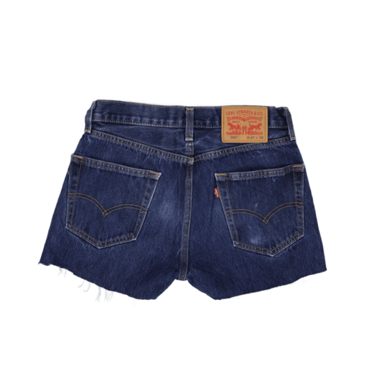 Levi's 505 Women's Vintage High Waisted Denim Shorts Blue W27 L32 Cotton