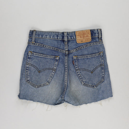 Levi's 501 Vintage High Waist Denim Cut Off Shorts Blue W27 Cotton