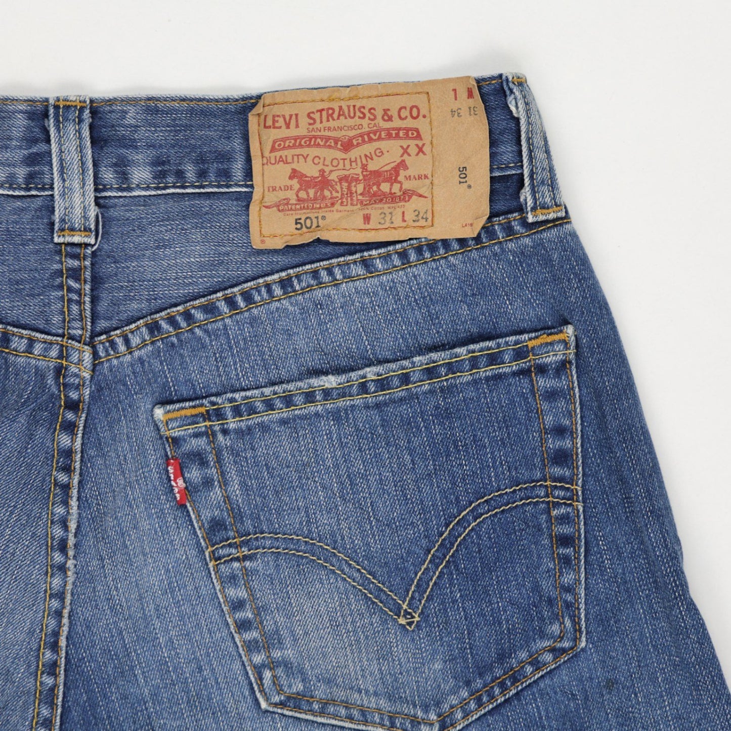 Levi's 501 Vintage Denim Cut Off Shorts Blue W31 Cotton