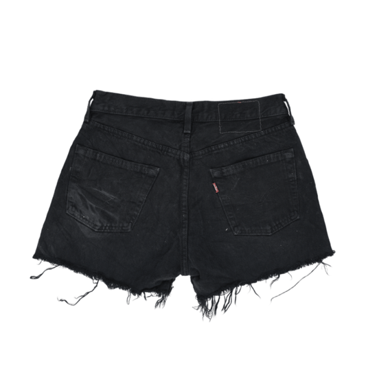 Levi's Women's Black Distressed Denim Shorts Size 30 Cotton Denim 6 Inch Inseam