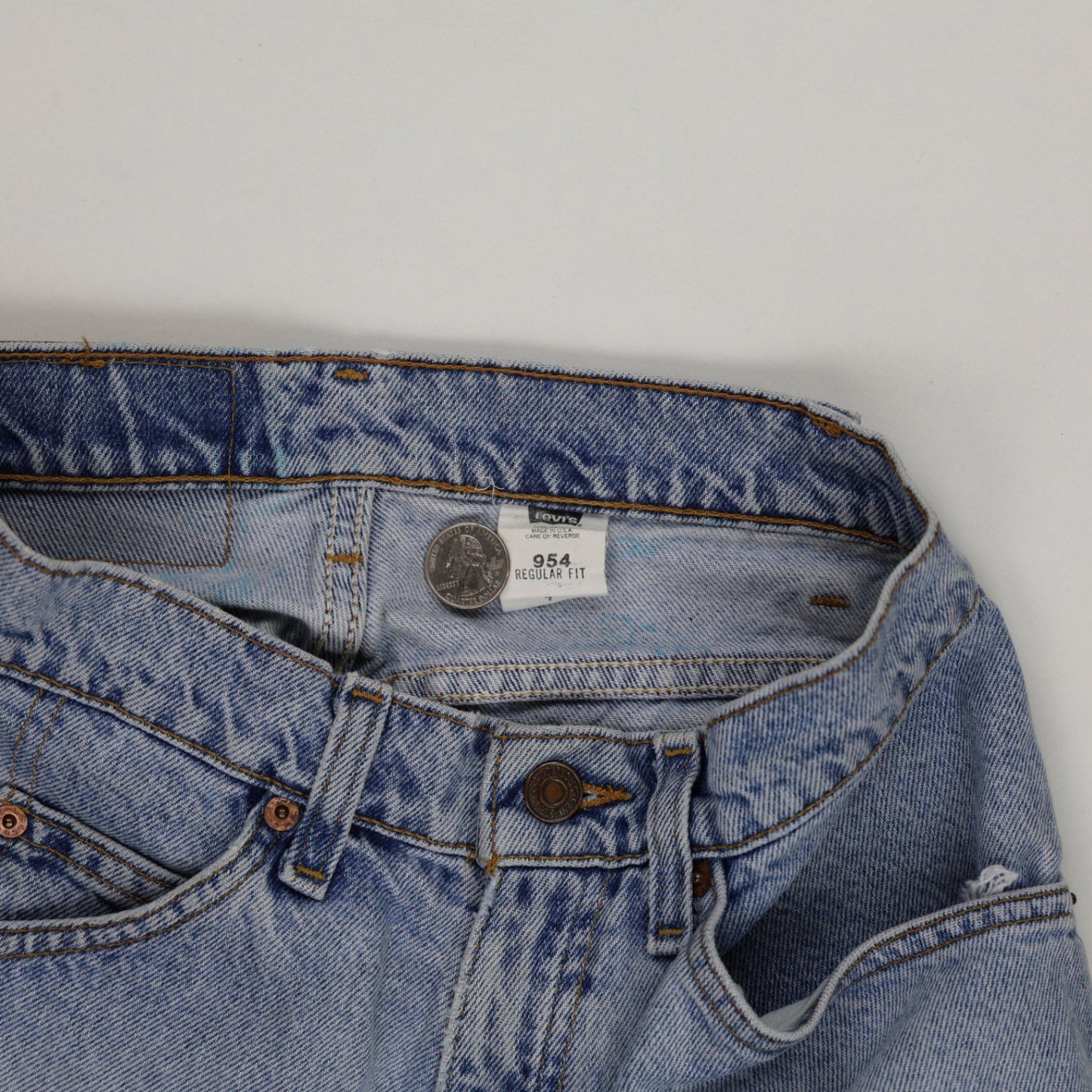 Levi's 954 Vintage Denim Shorts Classic Blue 29W 100% Cotton High-Waisted