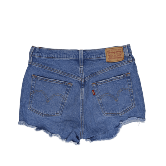 Levi's 501 Womens Mid Blue Distressed Denim Shorts W31 100 Cotton Vintage