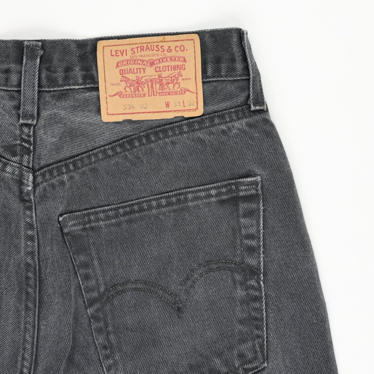 Levi's Black Distressed Denim Shorts W31 L32 Vintage Cotton