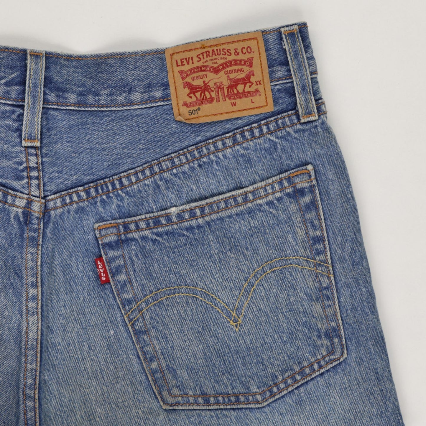 Levi's 501 Vintage Distressed Denim Shorts Blue W32 Cotton Denim