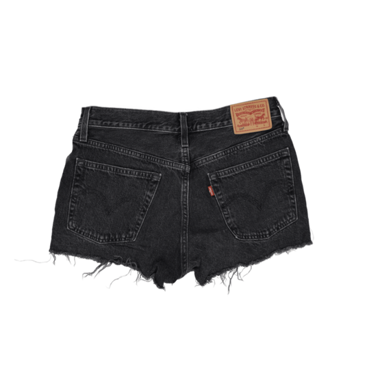 Levi's 501 High Rise Black Denim Shorts W31 L30 100% Cotton Vintage Women's Clothing