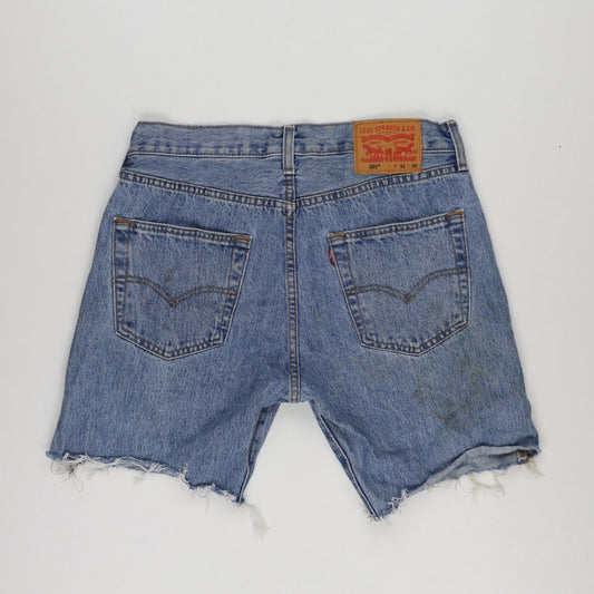 Levi's 501 Vintage Distressed Denim Cut Off Shorts Blue W31 L30 100 Percent Cotton