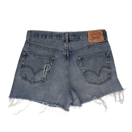 Levi's 550 Relaxed Fit Vintage Denim Cut-Off Shorts Blue W33 L34 100% Cotton