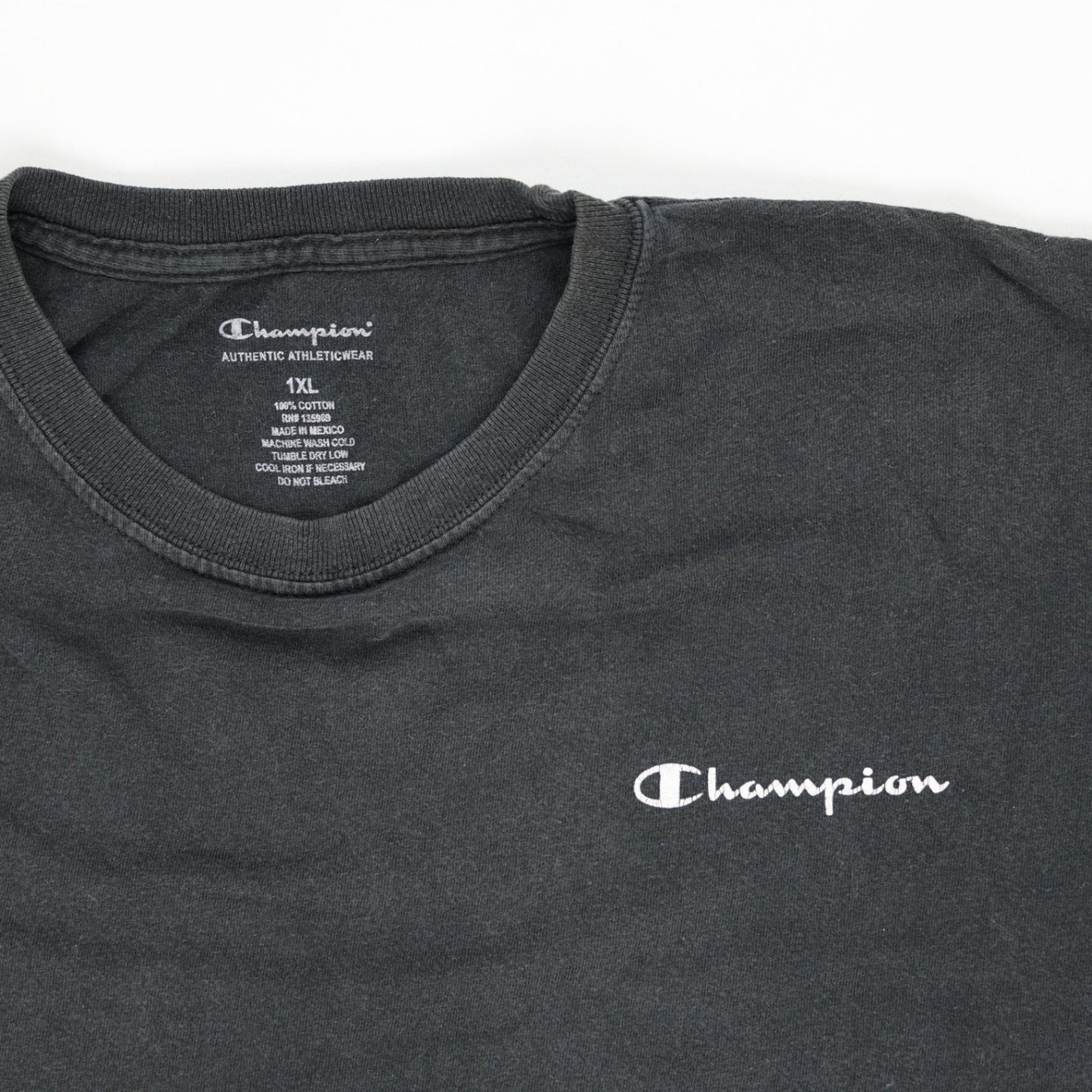Champion Authentic Athleticwear Black Cotton T-Shirt XL Mens Crew Neck