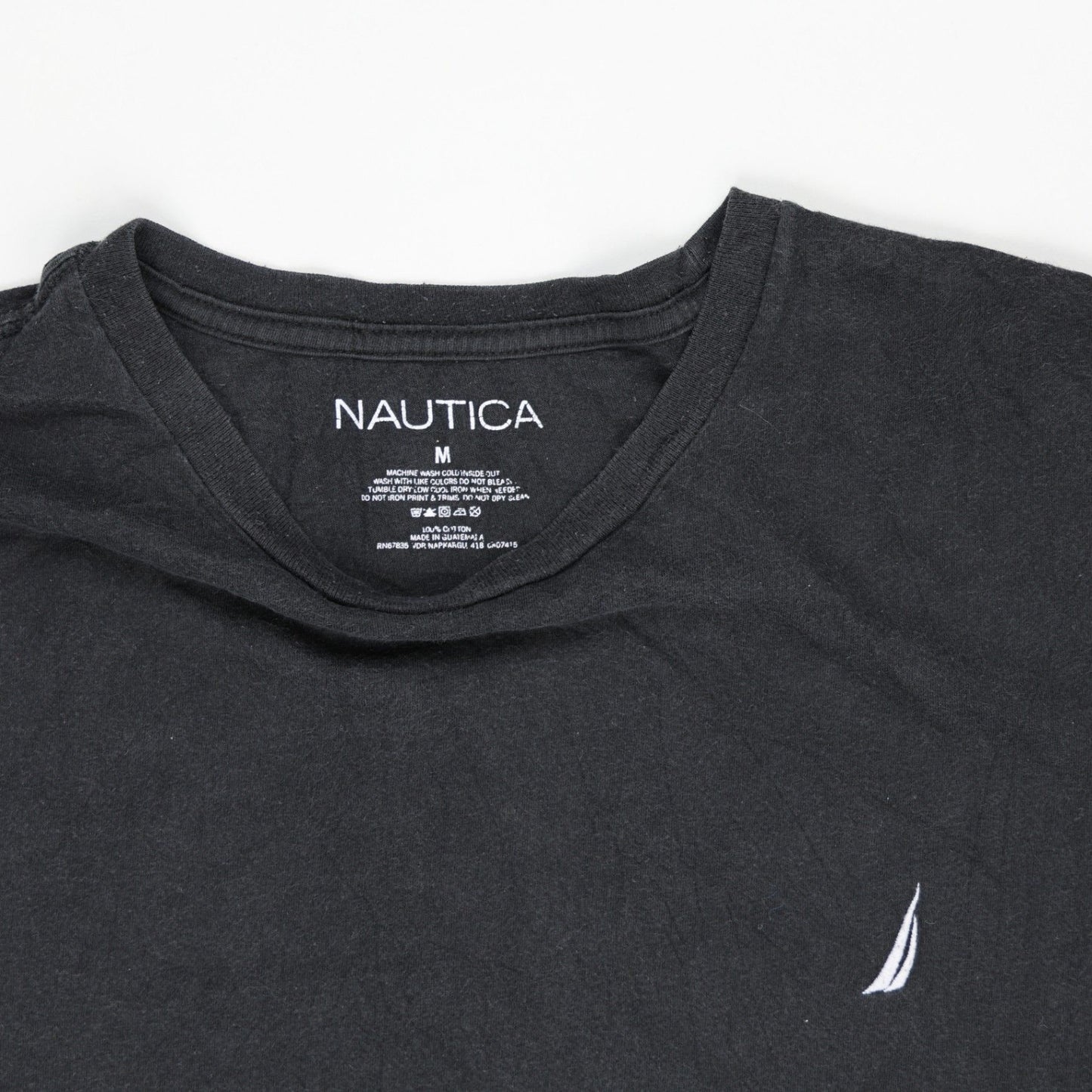 Nautica Black Cotton Short Sleeve T-Shirt for Men Size Medium