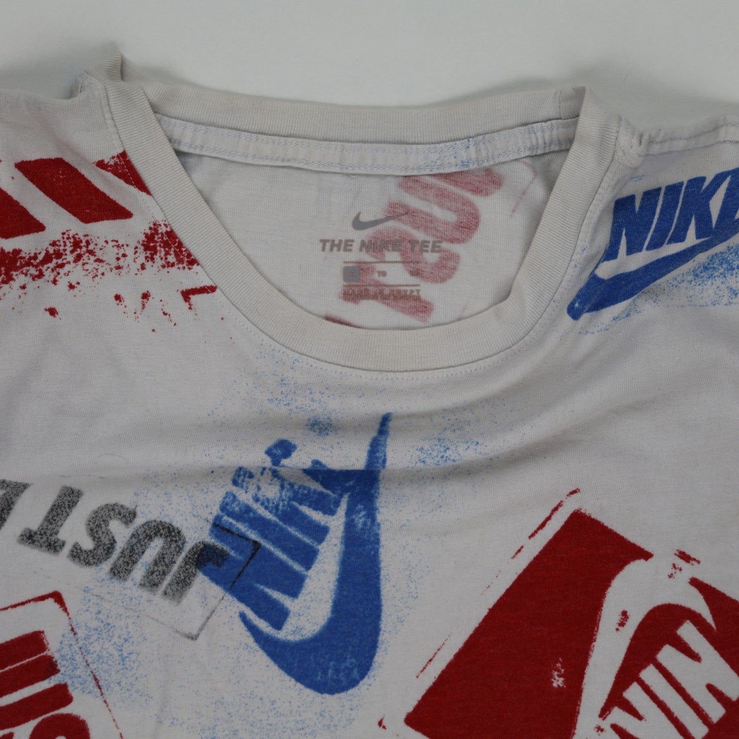 Nike Just Do It Graphic T-Shirt White Multicolour Unisex Size Small Cotton