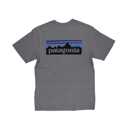 Patagonia Responsibili-Tee Grey Logo T-Shirt Small 50% Recycled Cotton 50% Recycled Polyester Crew Neck