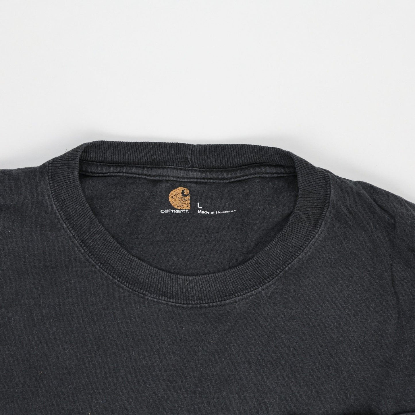 Carhartt Black Long Sleeve Pocket T-Shirt Large Cotton Crew Neck
