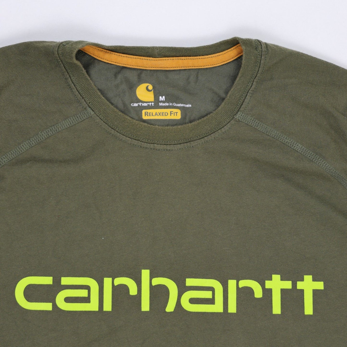 Carhartt Olive Green Cotton Crew Neck T-Shirt Men's Size M Casual Relaxed Fit