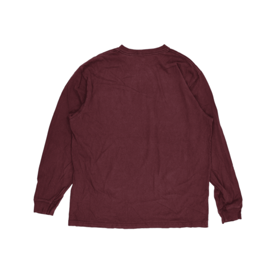 Carhartt Burgundy Long Sleeve T-Shirt Size Large Cotton Crew Neck