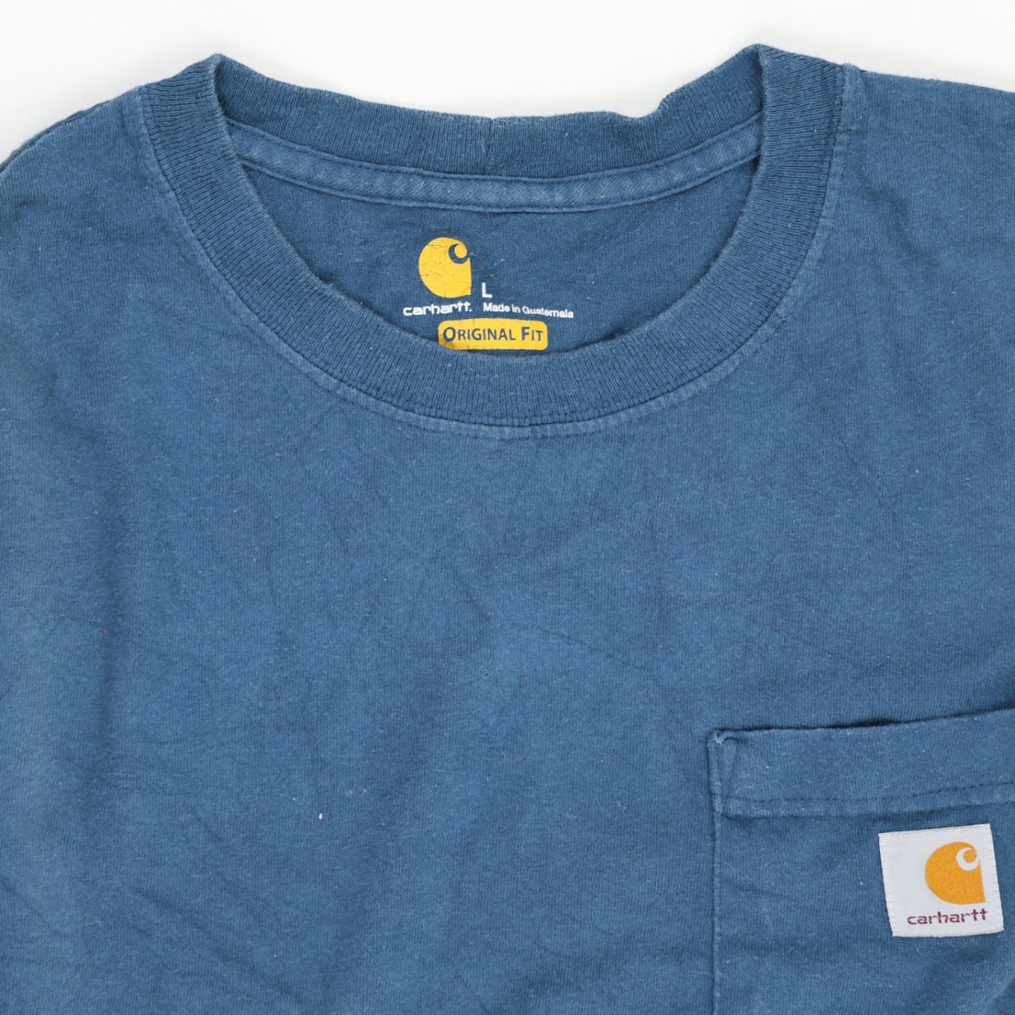 Carhartt Mens Large Blue Original Fit Pocket T-Shirt Cotton Casual Crew Neck