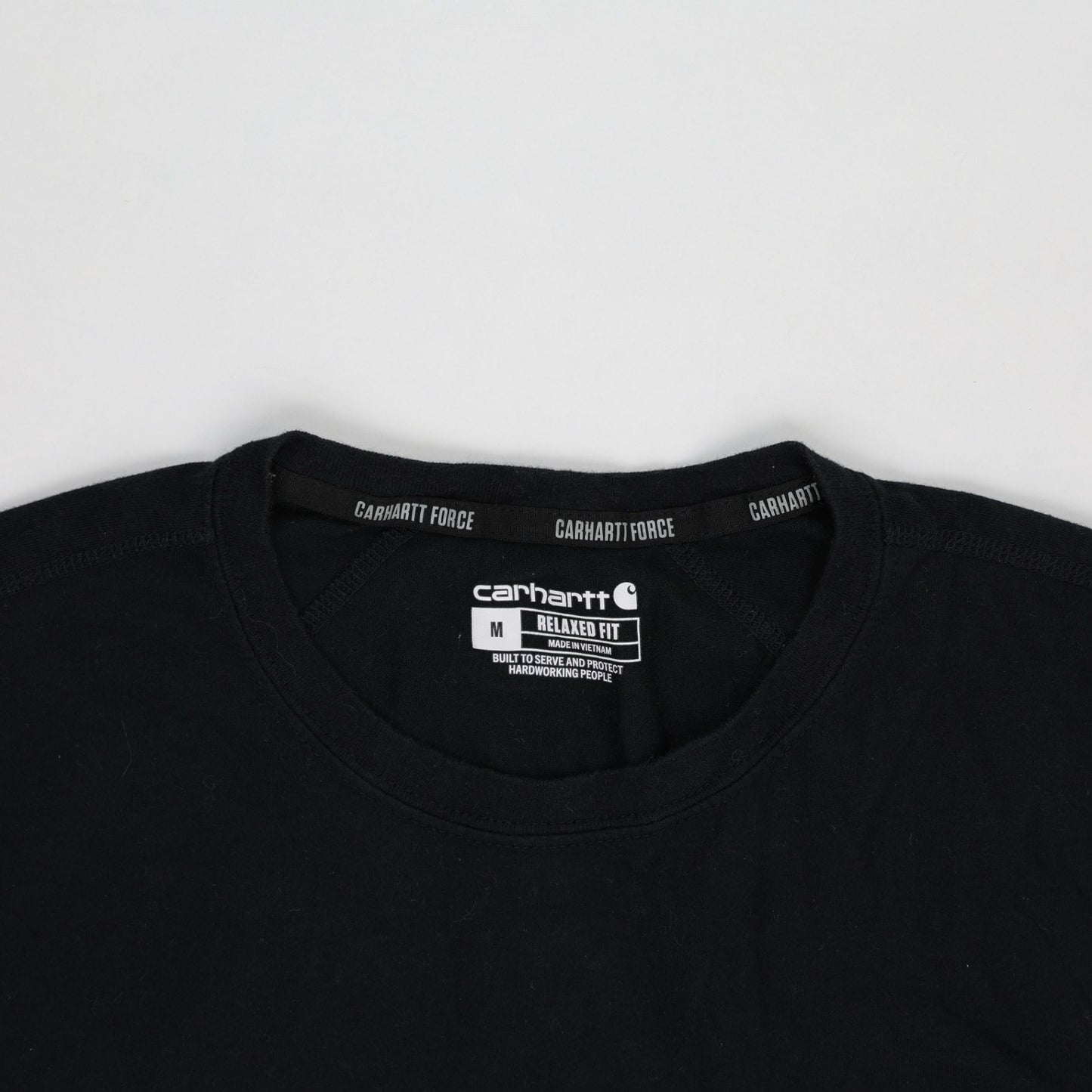 Carhartt Force Black Crewneck Pocket T-Shirt Men's Size Medium Cotton Blend