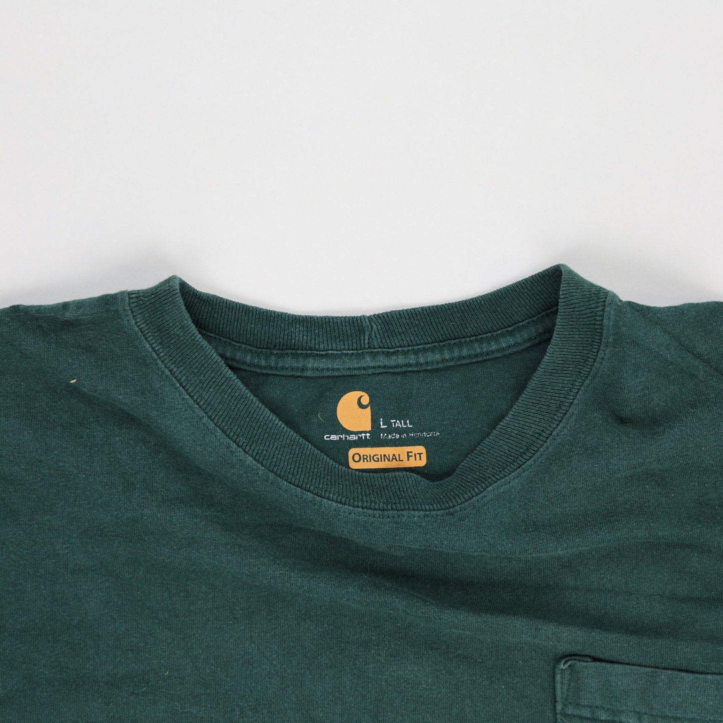 Carhartt Green Original Fit Pocket T-Shirt Large Tall Cotton Casual Crew Neck