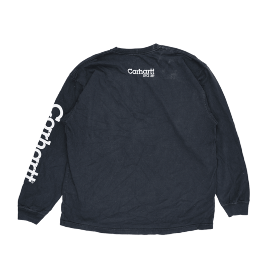 Carhartt Black Long Sleeve T-Shirt XL 100% Cotton Crew Neck Men's Top