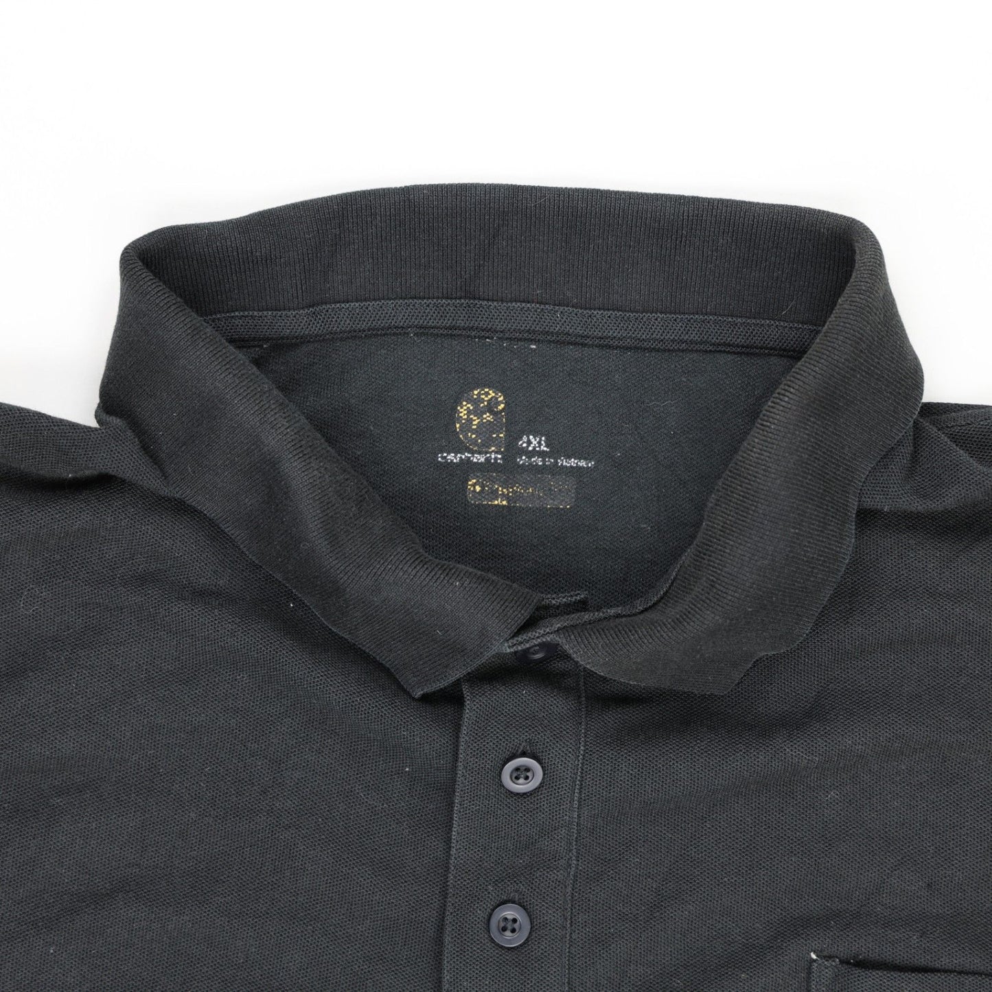 Carhartt Black Cotton Polo Shirt 4XL Vintage Mens Collared T-Shirt
