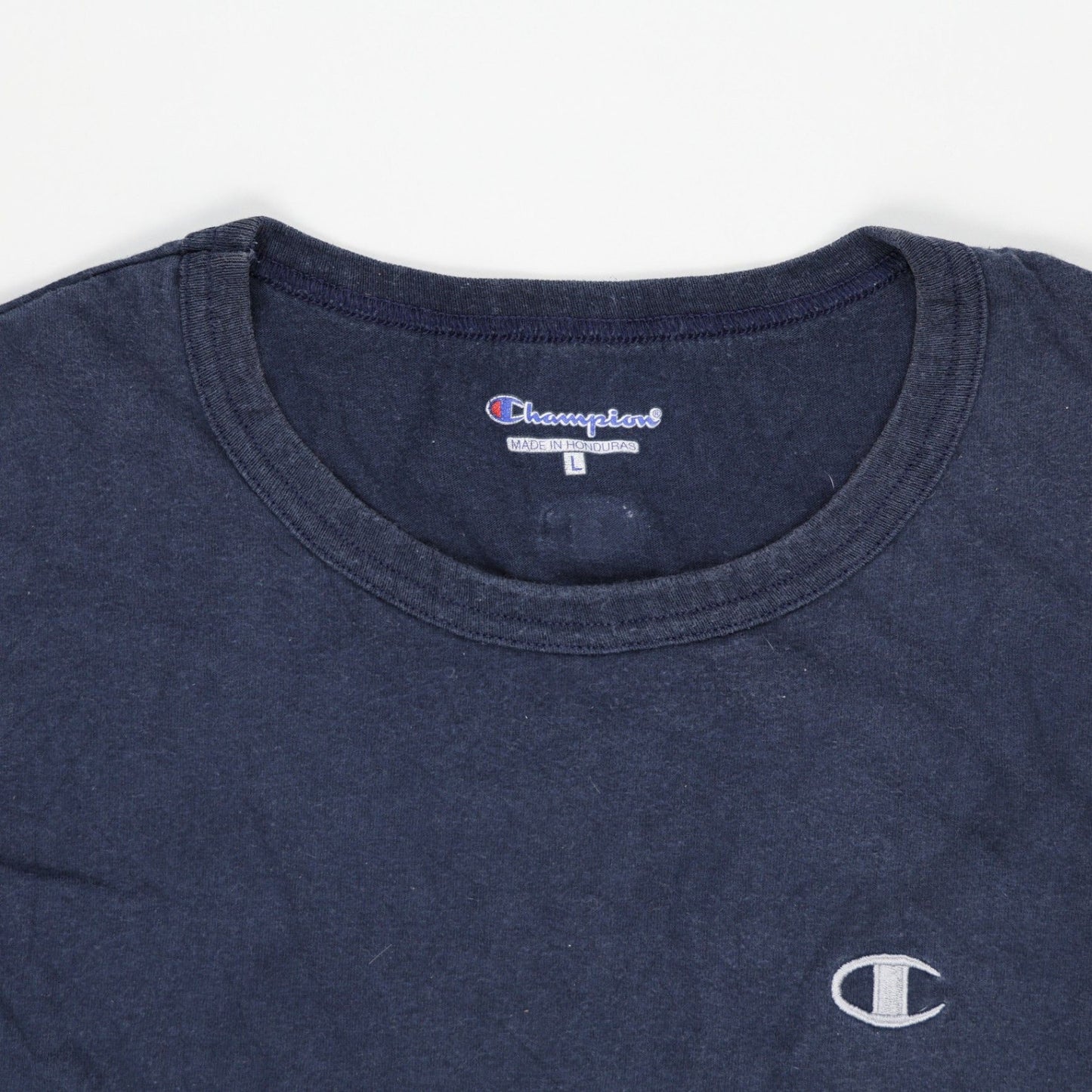 Champion Sleeveless Vest Top Navy Blue Large Cotton Blend Crew Neck