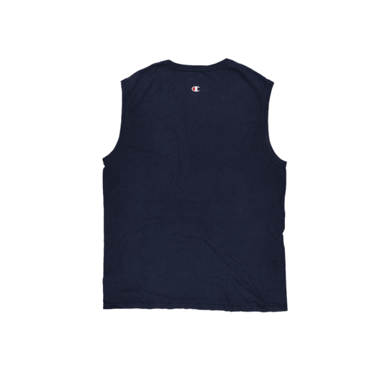 Champion Sleeveless Vest Top Navy Blue Large Cotton Blend Crew Neck