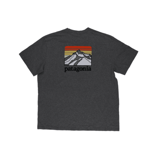 Patagonia Responsibili-Tee Grey Graphic T-Shirt XL 50% Recycled Cotton 50% Recycled Polyester Crew Neck