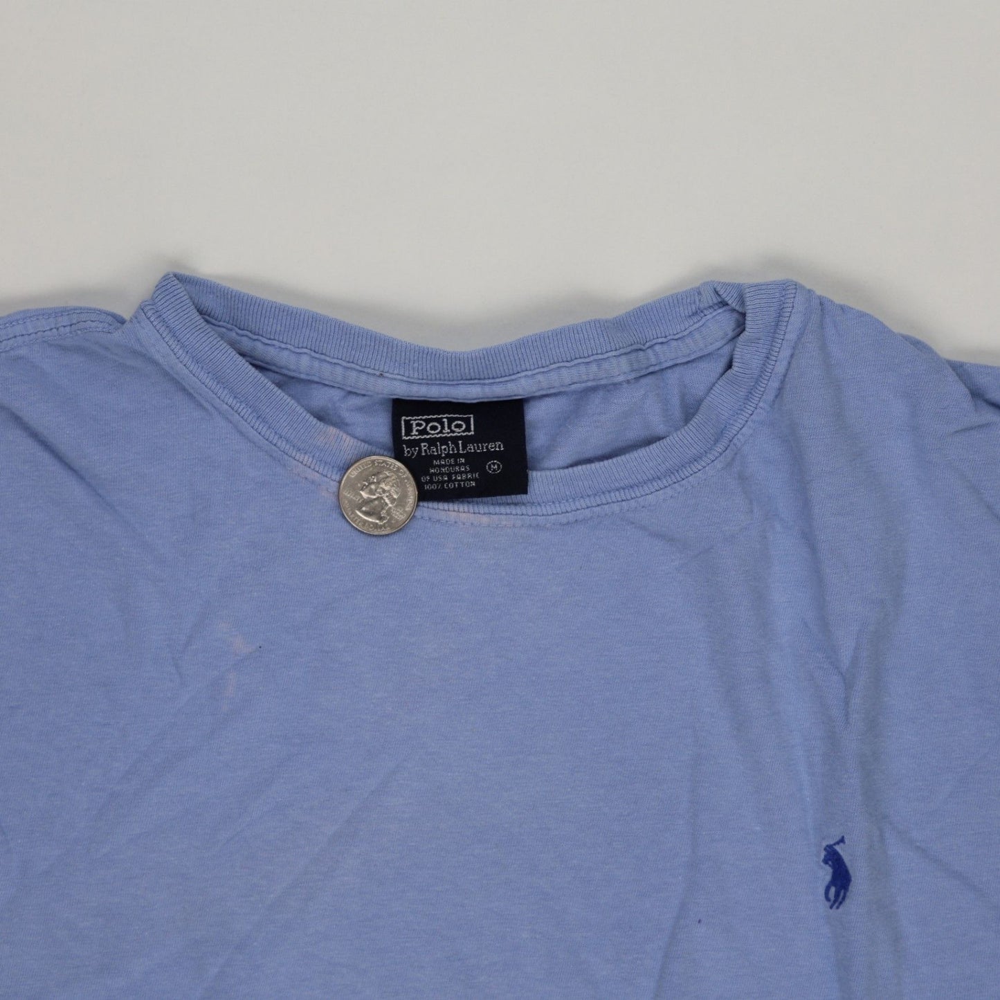 Ralph Lauren Blue Cotton Crew Neck T-Shirt Men's Medium 100% Cotton Casual