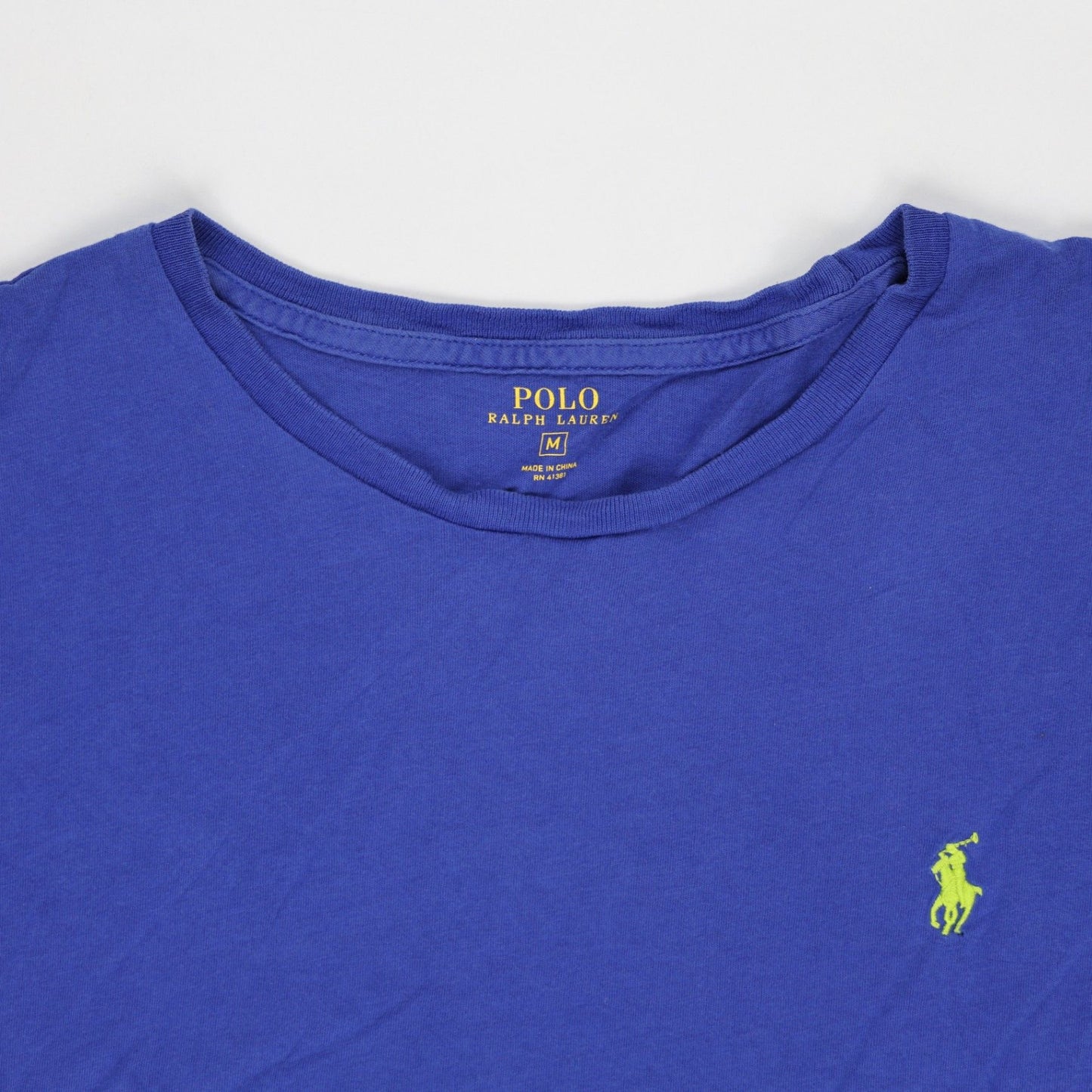 Polo Ralph Lauren Royal Blue Crew Neck T-Shirt Men Size Medium 100 Percent Cotton