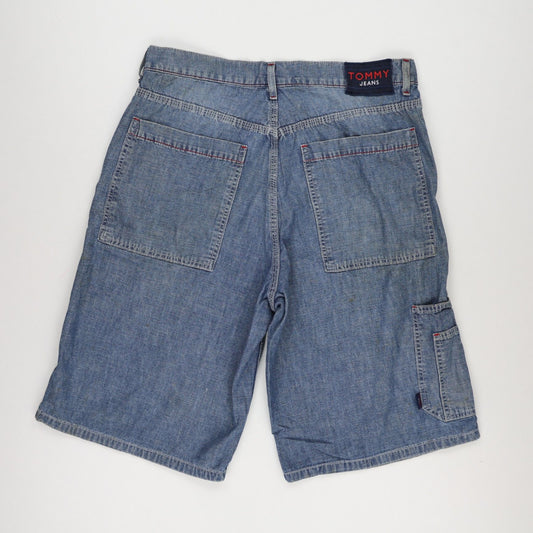 Tommy Jeans Vintage Blue Denim Carpenter Shorts Size 34 Cotton