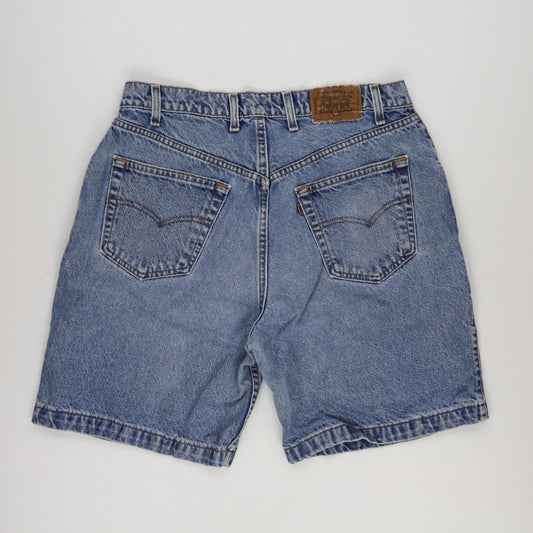 Levi's 546 Loose Fit Pleated Denim Shorts Blue W36 100 Cotton Vintage