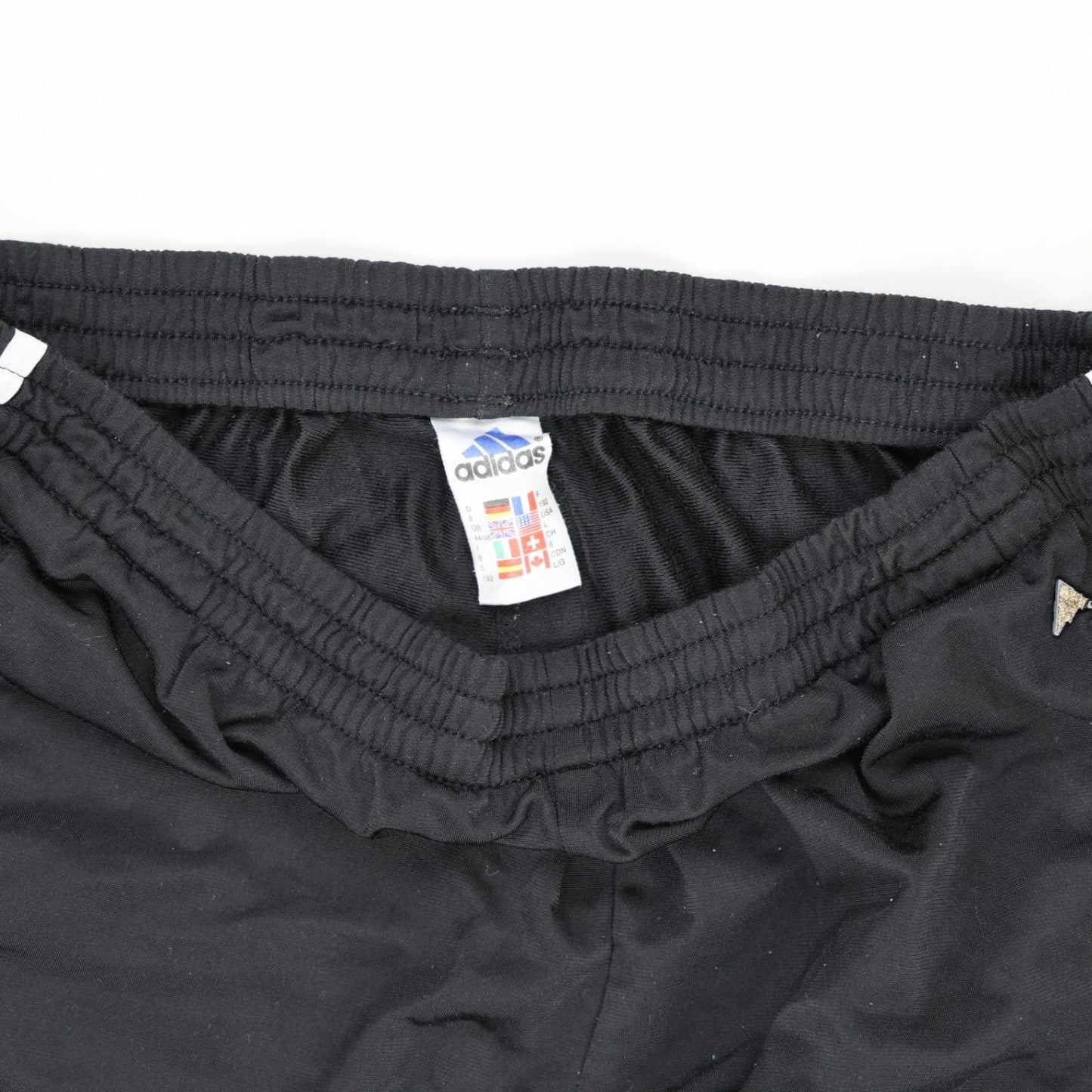 adidas Black Tracksuit Bottoms Men's Size L 80 cm Inseam 42 cm Waist Polyester