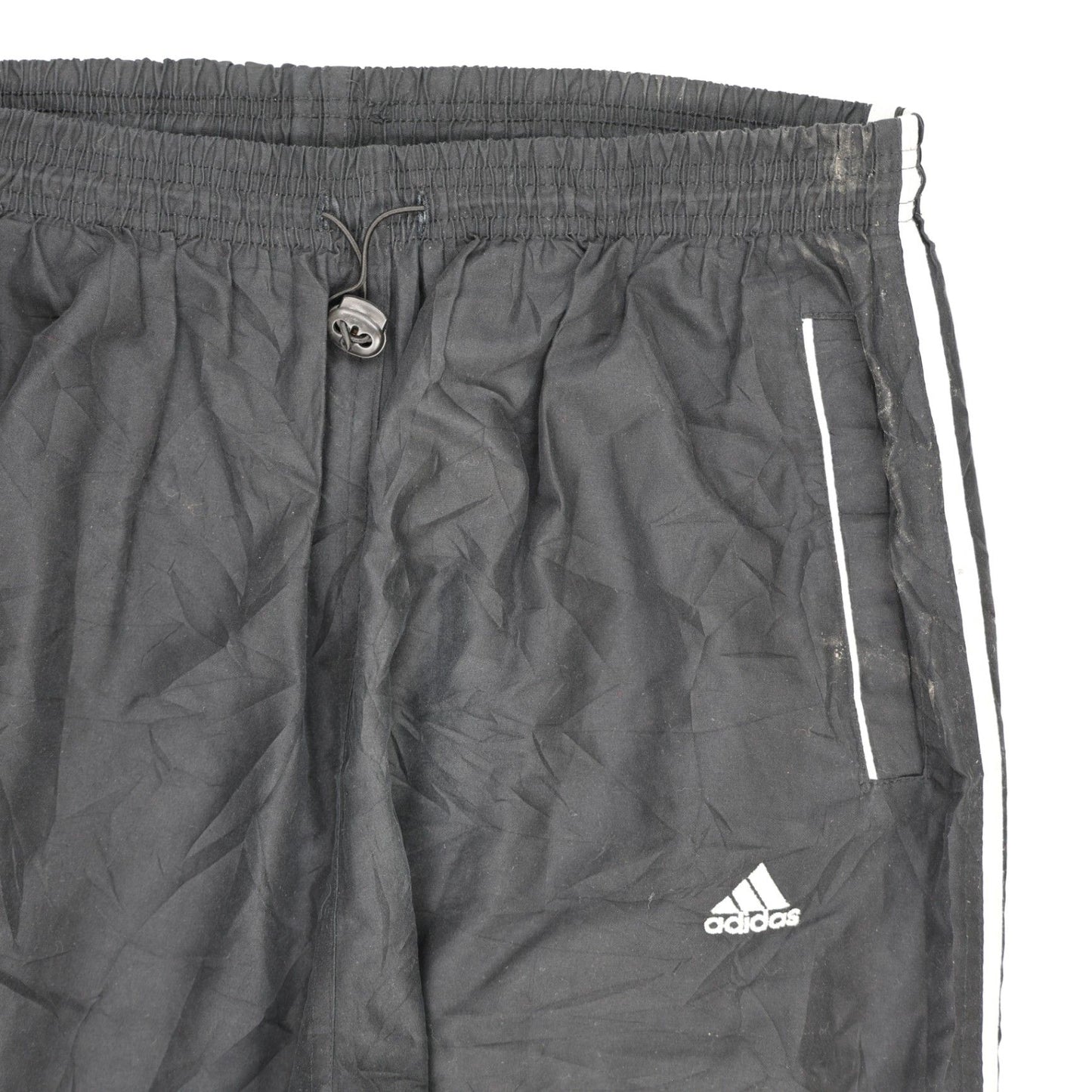 adidas Vintage Black Track Pants XXL 44 Inch Polyester Mens