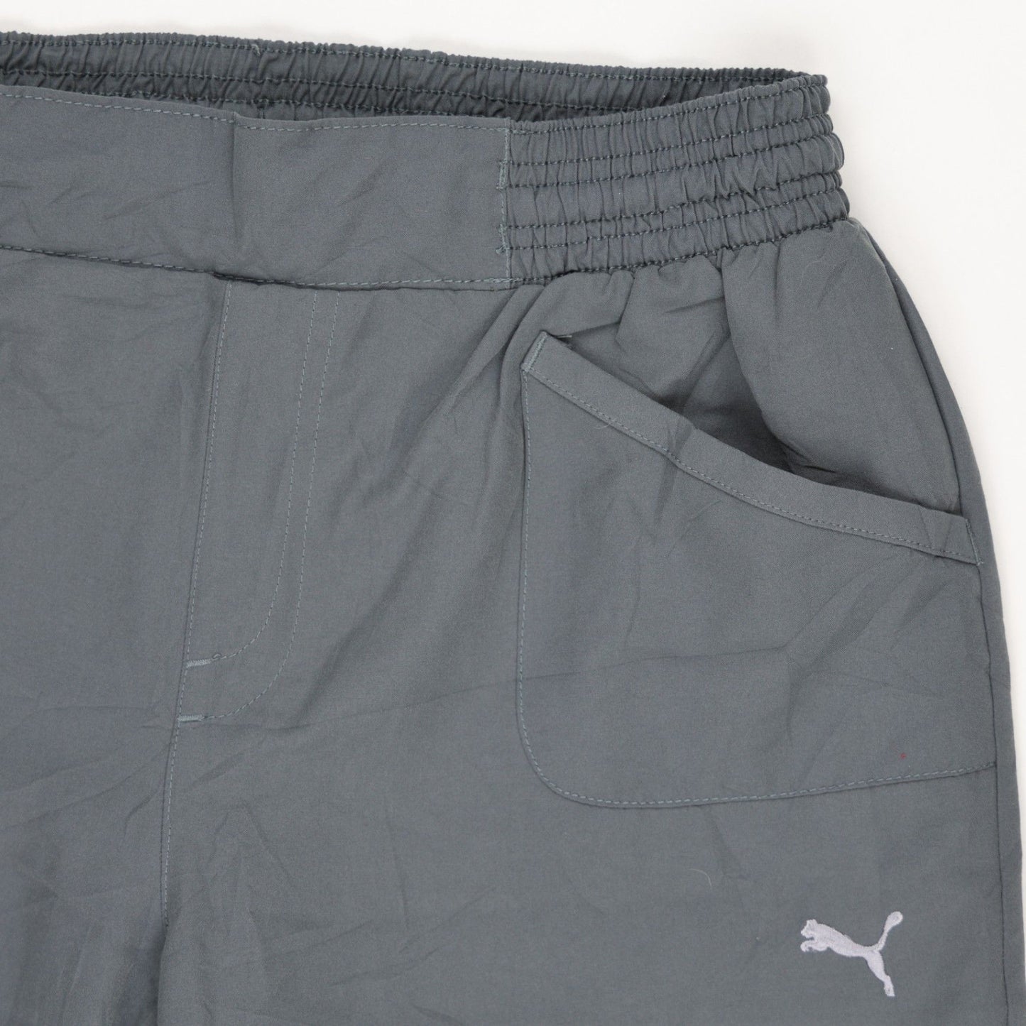 PUMA Grey Straight Leg Trousers for Men Size L Polyester 78 cm Inseam