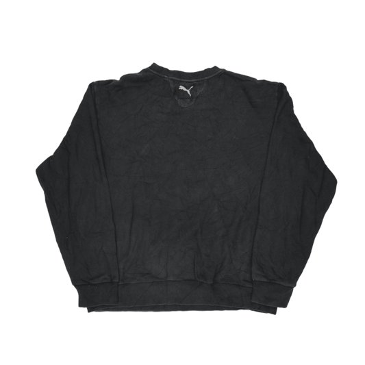 PUMA Crew Neck Sweatshirt Black Large Cotton Unisex