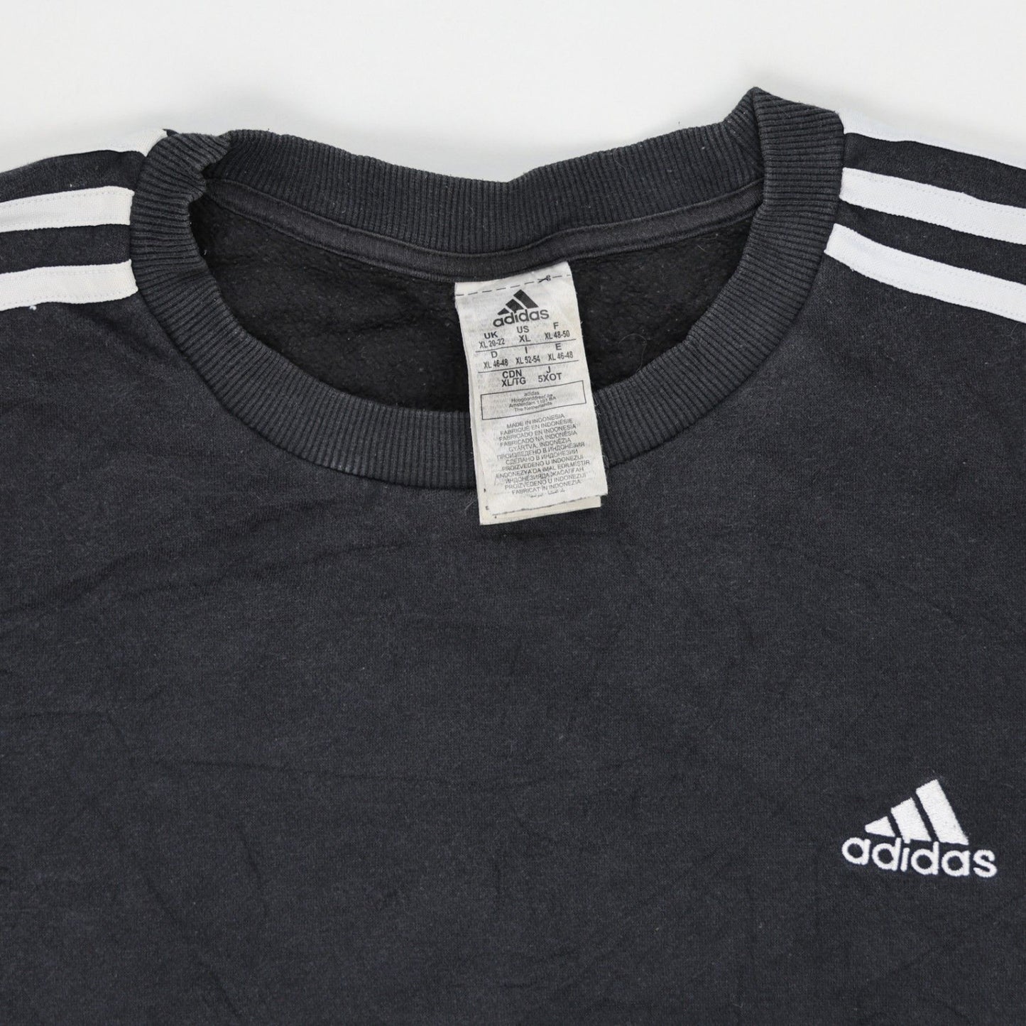 Adidas Black Crew Neck Sweatshirt Large Cotton Men's Activewear