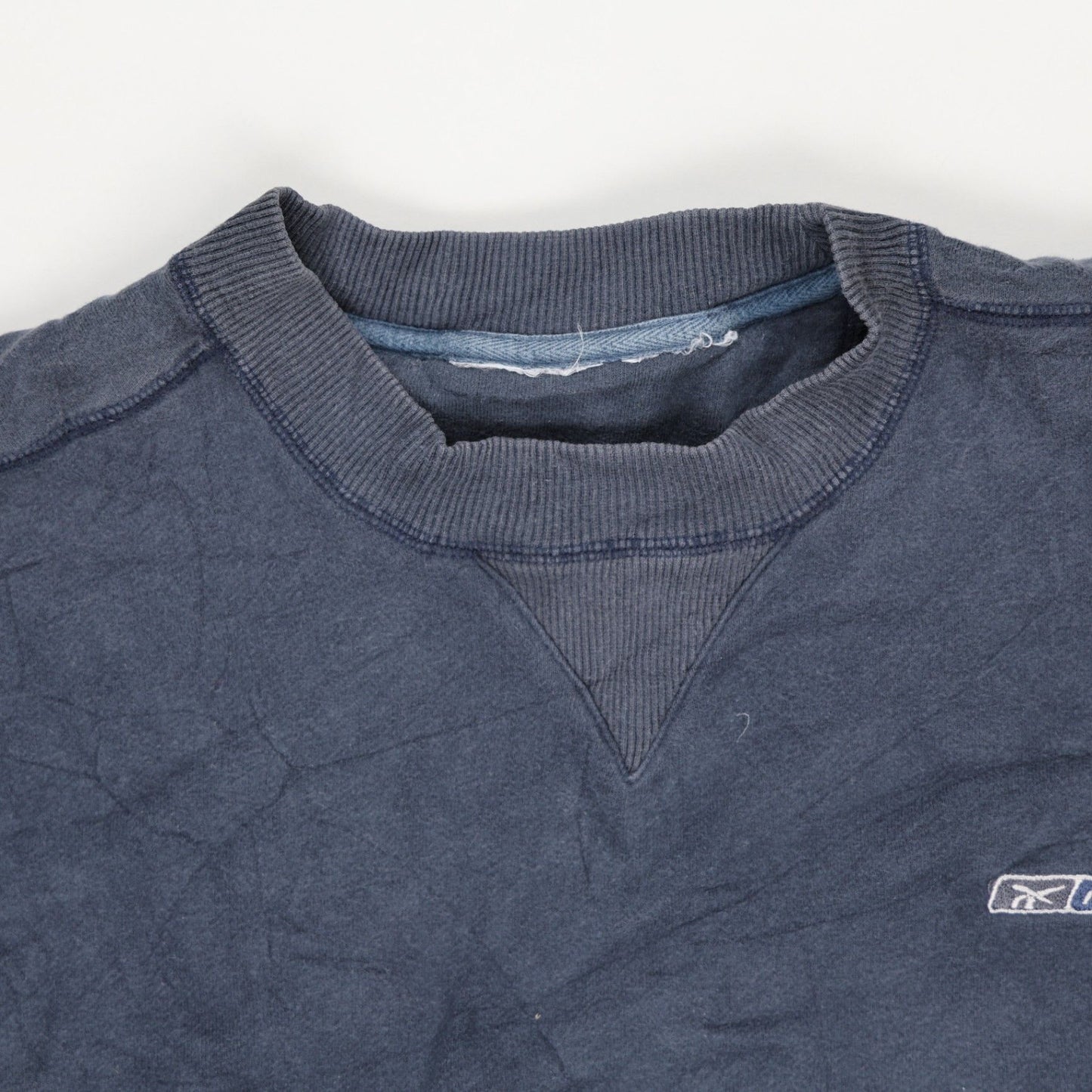 Reebok Vintage Navy Blue Crewneck Sweatshirt Large Cotton Blend Mens