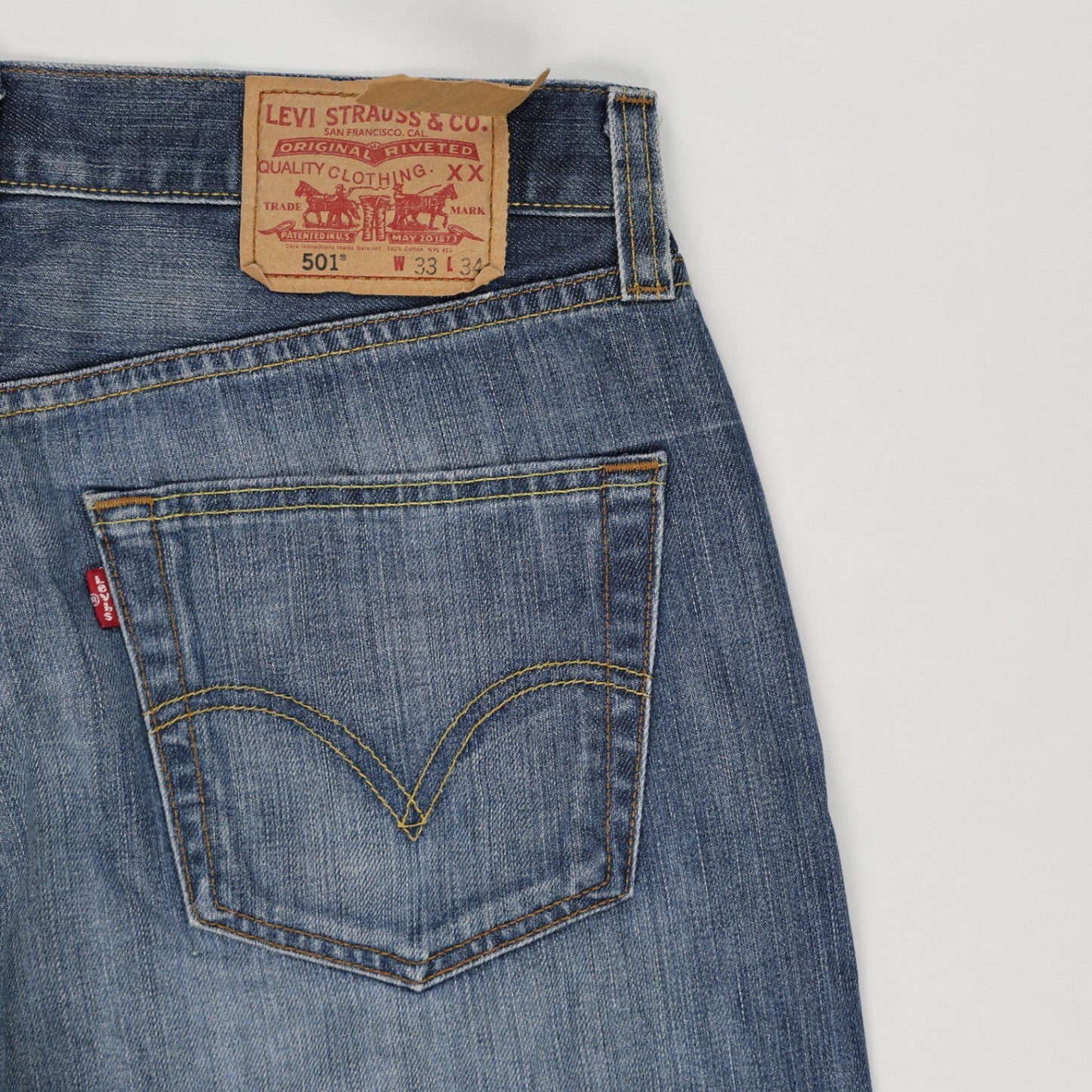 Levi's 501 Straight Fit Jeans Blue W33 L34 Vintage Denim