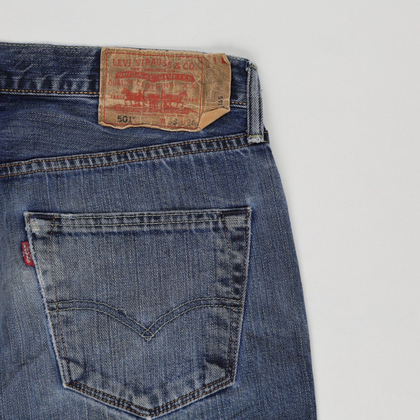 Levi's 501 Vintage Blue Straight Leg Jeans W34 L32 Cotton