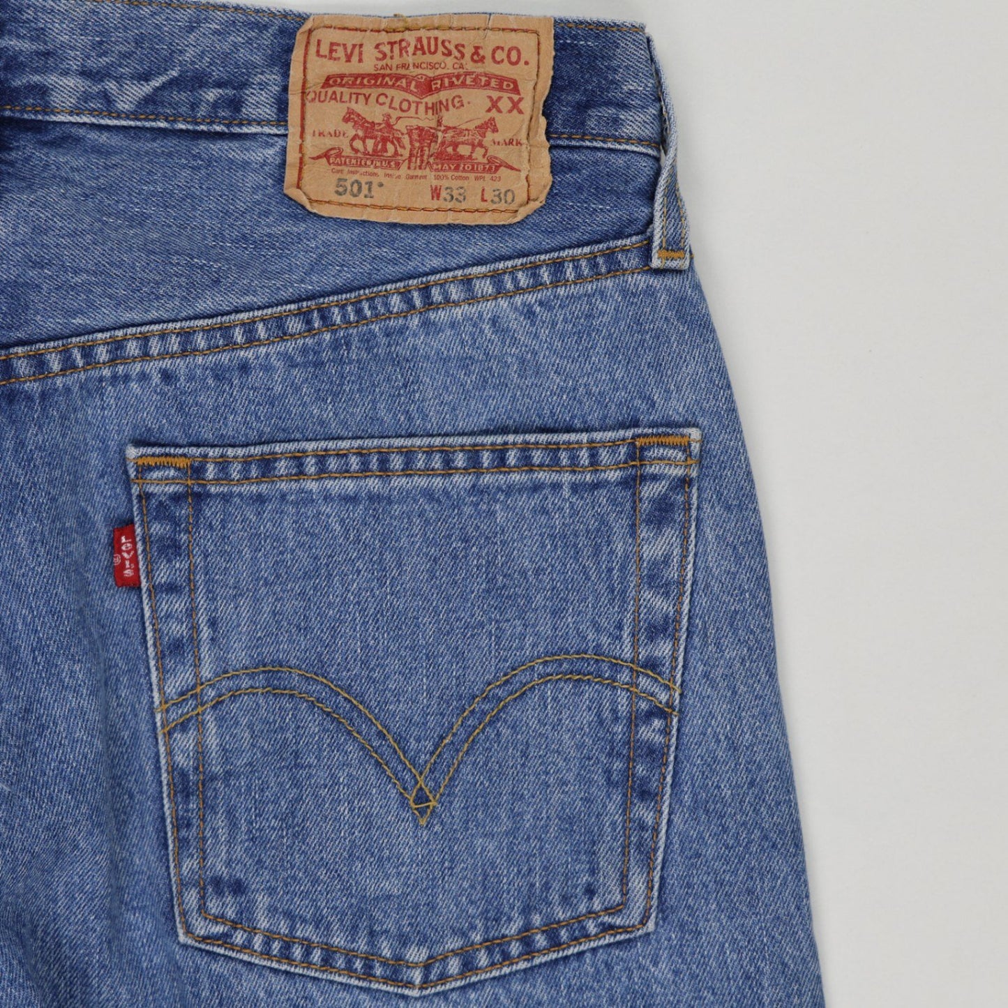 Levi's 501 Original Fit Straight Leg Jeans Blue W33 L30 Cotton Vintage