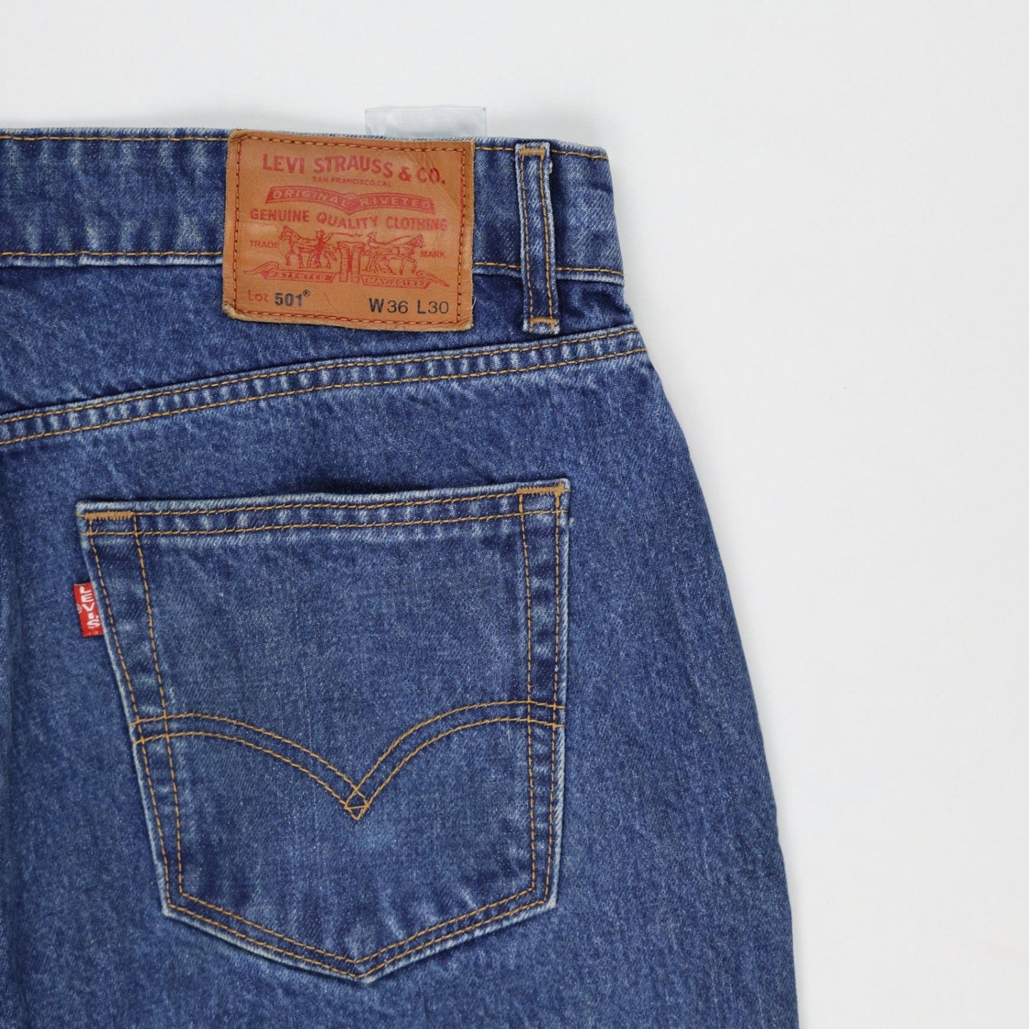 Levi's 501 Straight Leg Blue Denim Jeans W36 L30 Cotton Vintage