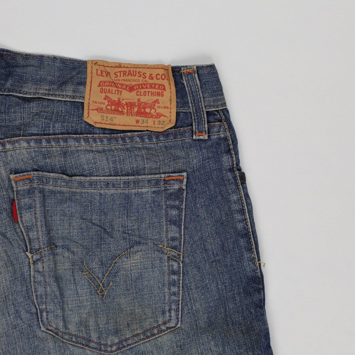 Levi's 514 Slim Straight Jeans for Men Blue W34 L32 100% Cotton