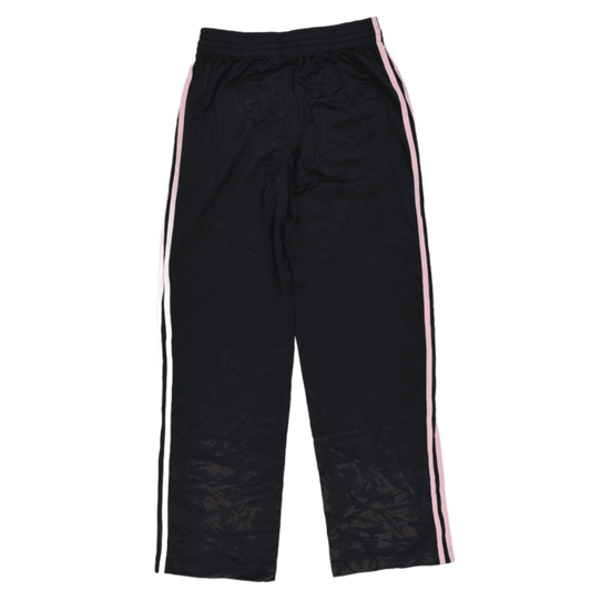 Adidas Black Pink Stripe Track Trousers Size 10 75cm Inseam 72cm Polyester