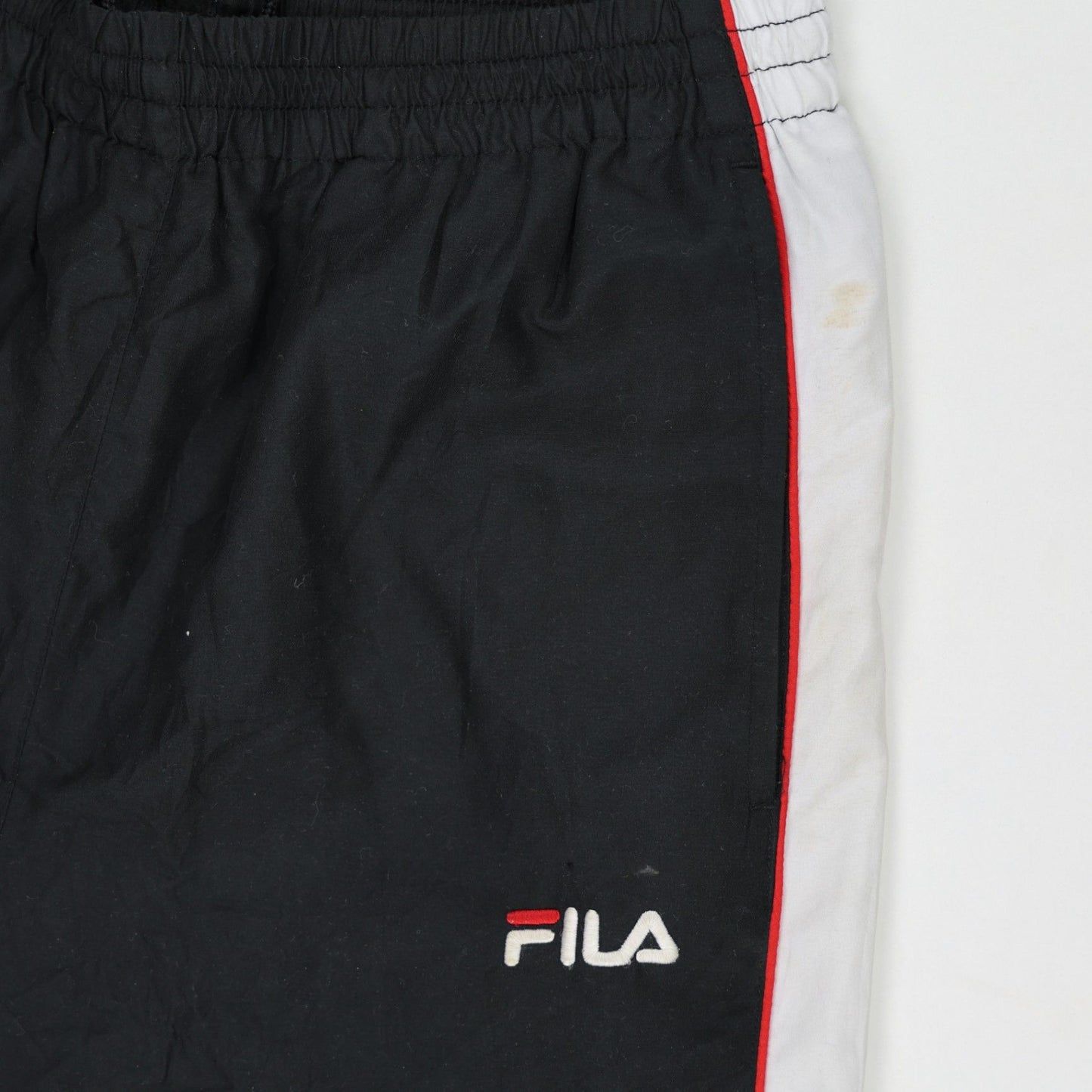 Fila Vintage Track Trousers Black Large Polyester Mens