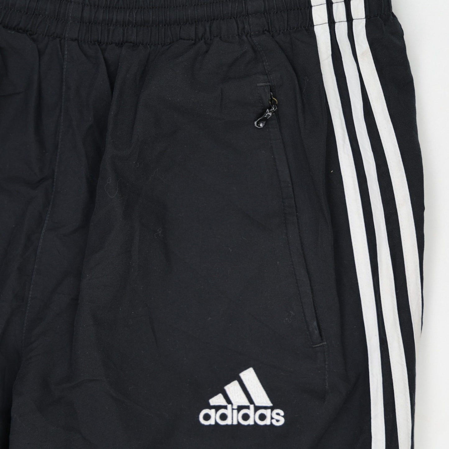 adidas Black Tracksuit Bottoms Large 77cm Inseam 43cm Waist Polyester