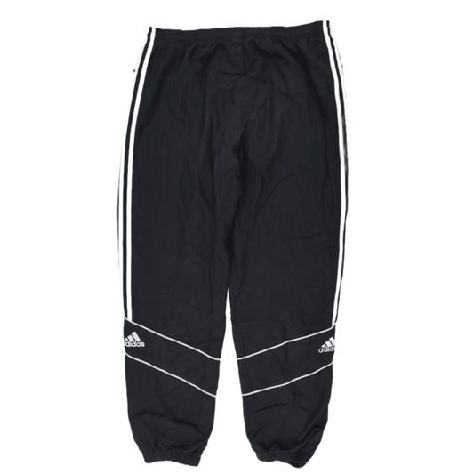 adidas Vintage Black Track Pants Large Polyester 78 cm Inseam 86 cm Waist